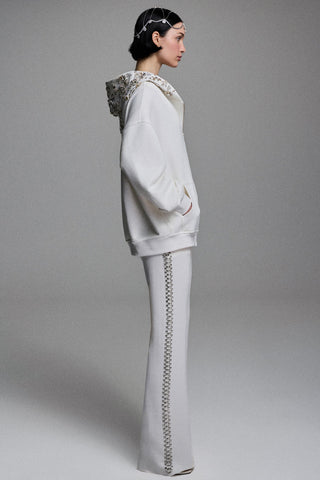 CRYSTAL-EMBELLISHED SWEATPANTS IN COTTON-JERSEY