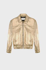 GOLD BOMBER JACKET IN LAMBSKIN