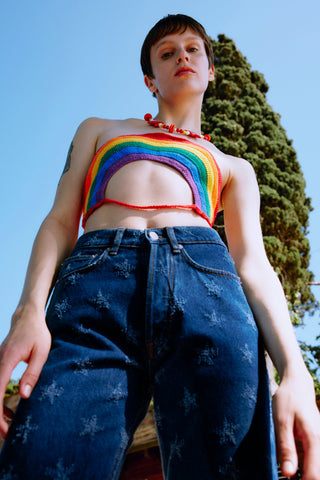 GENERATION78 | HAND - KNIT RAINBOW BIKINI TOP