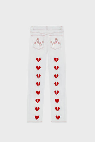 GENERATION78 | HEART EMBROIDERED STRAIGHT - LEG PANTS