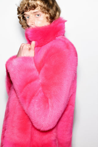 GENERATION78 | HOT - PINK COAT IN SHEARLING