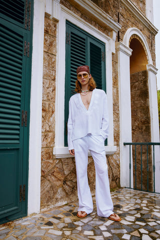 GENERATION78 | IVY EMBROIDERED WIDE - LEG PANTS