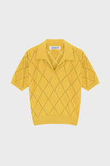 KNIT POLO TOP