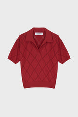 KNIT POLO TOP