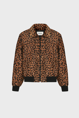 LEOPARD-PRINT LEATHER BOMBER JACKET GENERATION78