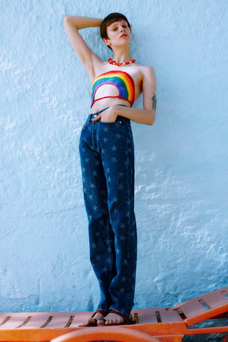 GENERATION78 | LOOSE - FIT JEANS IN STAR - APPLIQUE DENIM