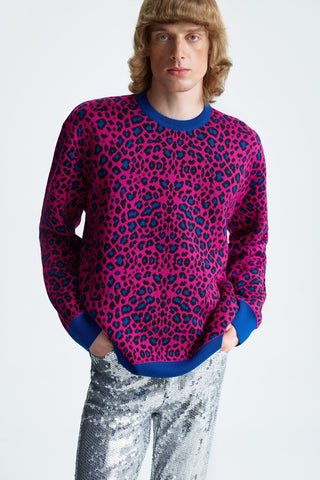 GENERATION78 | OVERSIZED CASHMERE - BLEND LEOPARD SWEATER