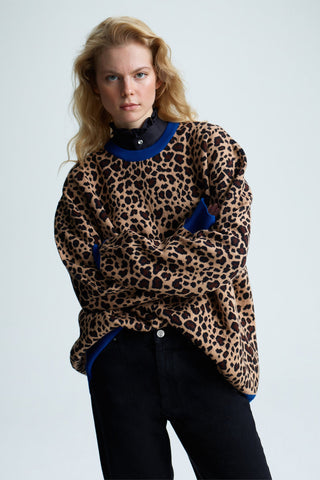 GENERATION78 | OVERSIZED CASHMERE - BLEND LEOPARD SWEATER