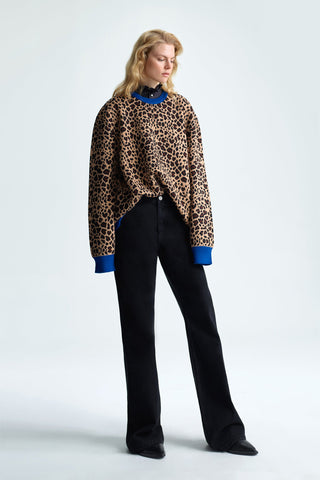 GENERATION78 | OVERSIZED CASHMERE - BLEND LEOPARD SWEATER