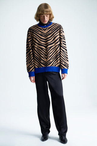 GENERATION78 | OVERSIZED CASHMERE - BLEND ZEBRA SWEATER