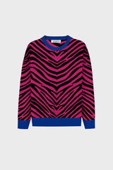 OVERSIZED CASHMERE-BLEND ZEBRA SWEATER