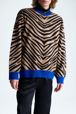 GENERATION78 | OVERSIZED CASHMERE - BLEND ZEBRA SWEATER