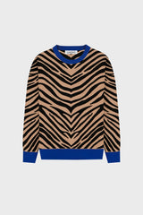 OVERSIZED CASHMERE-BLEND ZEBRA SWEATER