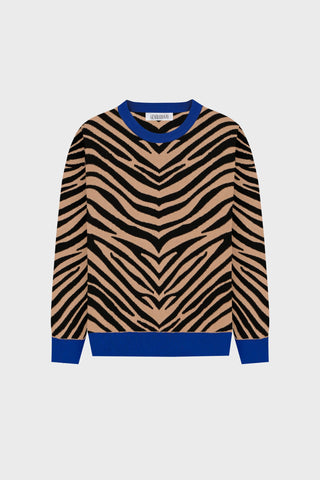 GENERATION78 | OVERSIZED CASHMERE - BLEND ZEBRA SWEATER
