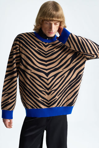 GENERATION78 | OVERSIZED CASHMERE - BLEND ZEBRA SWEATER