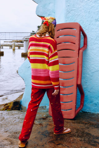 GENERATION78 | PALM EMBROIDERED STRAIGHT - LEG PANTS