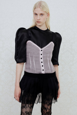 TAILORED GILET DRESS IN SILK-ORGANZA