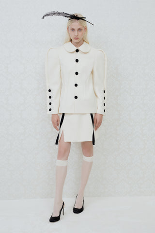 TAILORED MINI SKIRT IN SILKY-WOOL