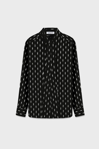 GENERATION78 | JACQUARD - PRINT PUSSY - BOW SHIRT IN CHIFFON