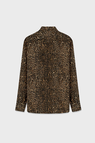 GENERATION78 | LEOPARD - PRINT PUSSY - BOW SHIRT IN CHIFFON