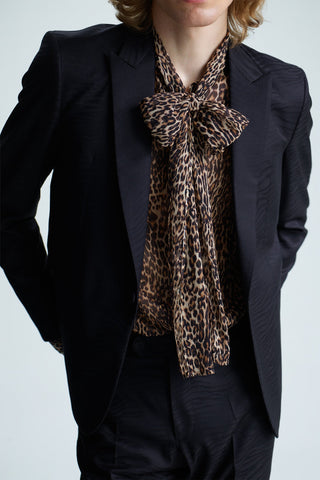 GENERATION78 | LEOPARD - PRINT PUSSY - BOW SHIRT IN CHIFFON