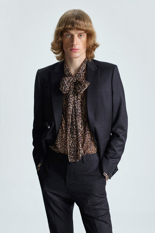 GENERATION78 | LEOPARD - PRINT PUSSY - BOW SHIRT IN CHIFFON