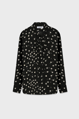 GENERATION78 | POLKA - DOT PUSSY - BOW SHIRT IN CHIFFON