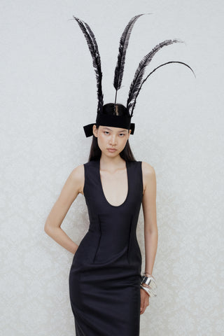 TAILORED MIDI DRESS IN MERINO-WOOL