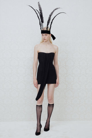 STRAPLESS MINI DRESS IN VISCOSE-JERSEY