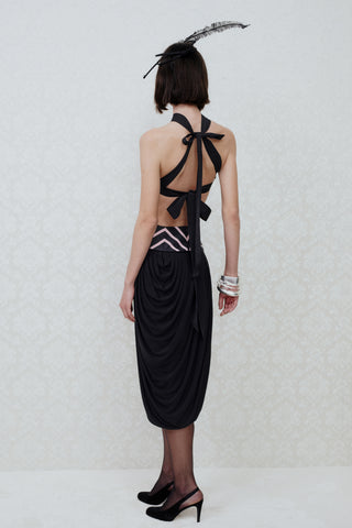 PEARL-EMBROIDERED TOP IN MESH
