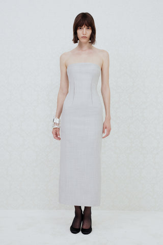 TAILORED MIDI DRESS IN VIRGIN-WOOL
