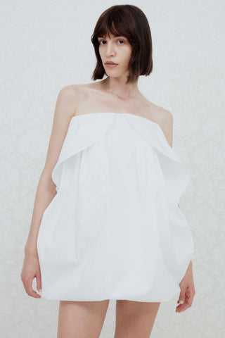 TAILORED MINI DRESS IN COTTON-POPLIN