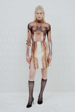 BODYSUIT IN PRINTED-MESH