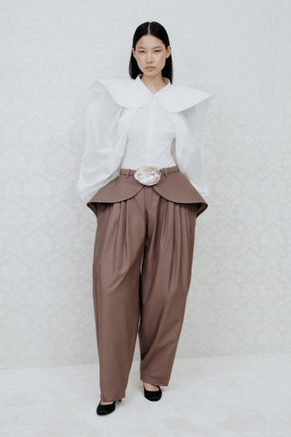 TAILORED SCULPTED PANTS IN TECHNICAL-COTTON