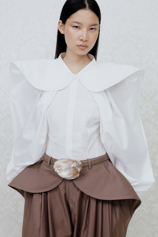 TAILORED SCULPTED PANTS IN TECHNICAL-COTTON