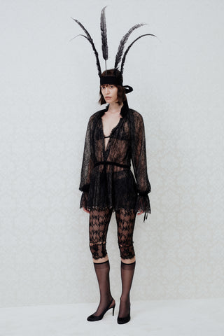 TAILORED RUFFLED JUMPSUIT IN LACE