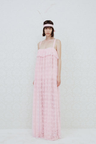 RUFFLED MAXI DRESS IN LACE