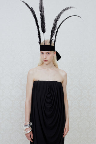 STRAPLESS MAXI DRESS IN VISCOSE-JERSEY