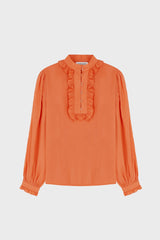 RUFFLED BLOUSE IN VOILE
