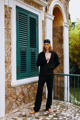 GENERATION78 | SEASHELL EMBROIDERED STRAIGHT - LEG PANTS
