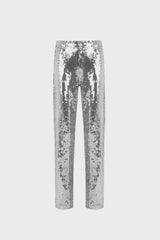 SEQUINED STRAIGHT-LEG PANTS