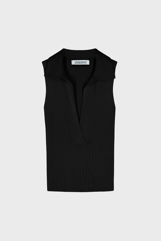 SLEEVELESS RIBBED-KNIT TOP GENERATION78