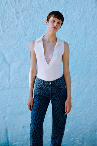 GENERATION78 | SLEEVELESS RIBBED - KNIT TOP IN VISCOSE