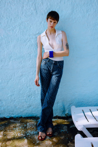 GENERATION78 | SLEEVELESS RIBBED - KNIT TOP IN VISCOSE
