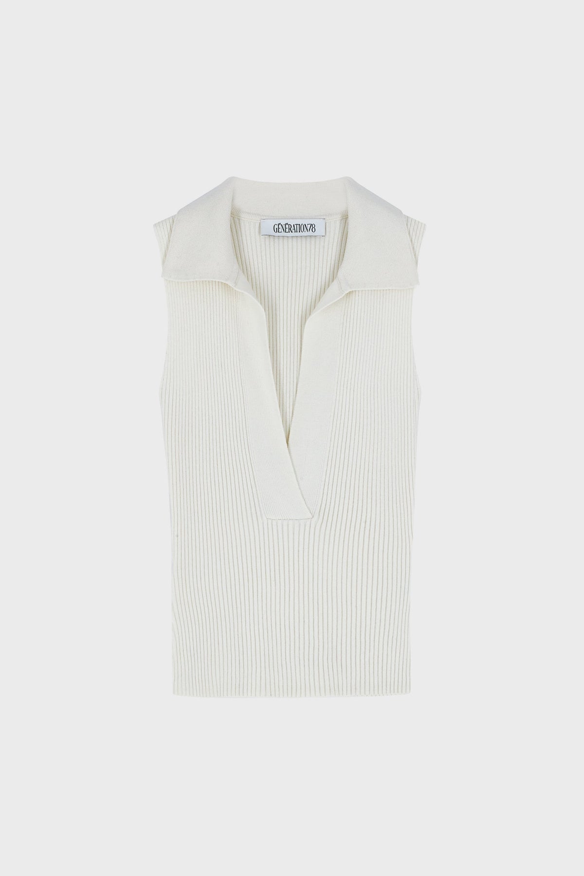 SLEEVELESS RIBBED-KNIT TOP IN VISCOSE