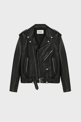 SLIM-FIT LEATHER BIKER JACKET GENERATION78