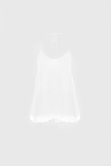 SPAGHETTI-STRAP TOP IN SILK-GEORGETTE