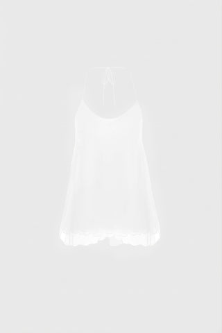 SPAGHETTI-STRAP TOP IN SILK-GEORGETTE