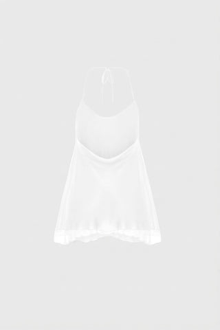 SPAGHETTI-STRAP TOP IN SILK-GEORGETTE
