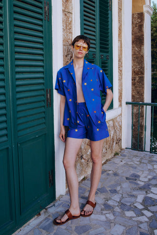 GENERATION78 | STAR EMBROIDERED CAMP - COLLAR SHIRT IN COTTON